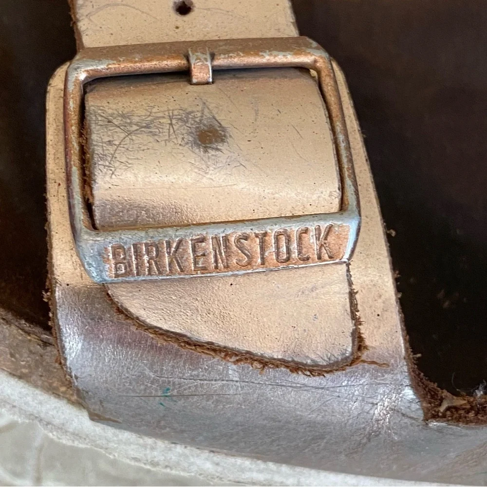 BIRKENSTOCK Arizona Sandals Rose Gold Copper Leather Women’s US 8 EU 39 Comfort